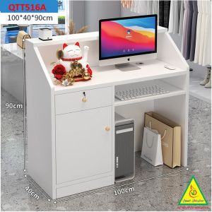Bàn thu ngân bàn lễ tân bàn tính tiền bằng gỗ MDF QTT516 - NỘI THẤT LẮP RÁP VIENDONGADV