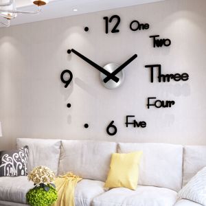 ??Original Product+FREE Shipping??3D Wall Clocks DIY Acrylic Mirror Clock Stickers Home Decoration Living Room Quartz Needle Self Adhesive Hanging Watch