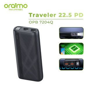 Oraimo OPB-7204Q 20000mAh Original PD 3.0 Powerbank PD22.5W Fast Charge Dual USB 3 Output Stylish and Cool Large Capacity Powe Bank with SOS Light Alarm