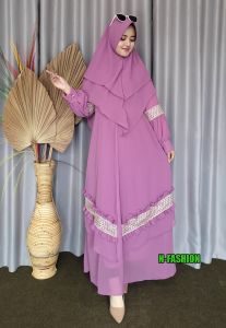 gamis ceruty babydoll/gamis muslim wanita terbaru/abaya one set
