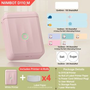 NIIMBOT D110M Mini Bluetooth Thermal Label Printer Portable Inkless Sticker Maker for Name Price and Storage