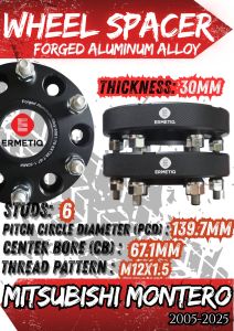 ERMETIQ FORGED WHEEL SPACER for MITSUBISHI MONTERO 6X139.7 67.1mmCB HUB CENTRIC ALUMINUM ALLOY