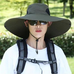 Fisherman Hat Caps 15cm Large Brim Sunscreen Hat for Men Sun Protection UV Protection Fishing Hats Dedicated for Fishing and Mountaineering