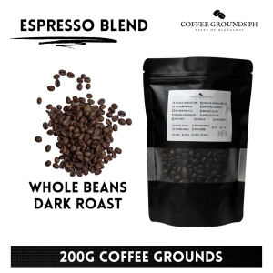 Coffee Beans - Espresso Blend 200g | Dark Roast x Organic Coffee in Resealable Pouch by Coffee Grounds PH