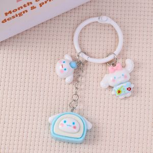 Yoibeauty - Ganci Kartun Triple Gantungan Kunci Boneka 3 Dimensi Resin Keychain Trio Cartoon Hiasan Tas Karakter Lucu 3 Liontin