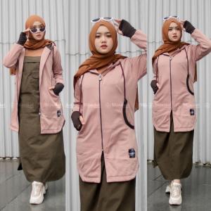 HJ-ELK BROWN HIJACKET® ELEKTRA JAKET HIJABER WANITA MUSLIMAH PANJANG HOODIE OUTERWEAR CEWE CEWEK WARNA COKLAT MUDA/HIJACKET JAKET HIJABER /JAKET WANITA MUSLIMAH PANJANG/JAKET HIJAB/HIJACKET JAKET HIJABER JUMBO BIGSIZE/JAKET HIJABER MUSLIMAH CEWEK