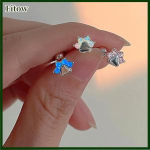 Fitow 1Pair Opal Cats Claw Ear Bone Nail Spiral Stud Earrings For Women Girls Party New Fine Jewelry Gift