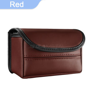 SEAMETAL PU Leather Car Tissue Box Sun Visor Seat Back Hanging Car Tissue Holder with Elastic Strap