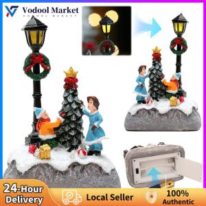 【Vodool】Christmas Resin House Decor with Light for Festive Home Display