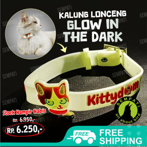 SEMPATI Kalung Kucing Lonceng Glow In The Dark Motif Kittydom Kalung Leher Kucing Anjing Cat Dog Kitten Adult Puppy Anabul Pet Cat Collar Neck Strap With Bell Collar Adjustable Safety Bell