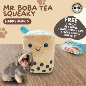✅[SG] MR. BOBA TEA SQUEAKY ★ FREE Enrichment Tips & Ideas e-Guide Worth $7 ★ Pet Toy Enrichment ★ SG Stock ★ Kopi Lobang ★ For Dog Cat ★ Perfect for Gift