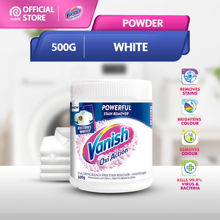 Vanish Fabric Clothes Stain Remover Powder Tub 500g (Pink/White)