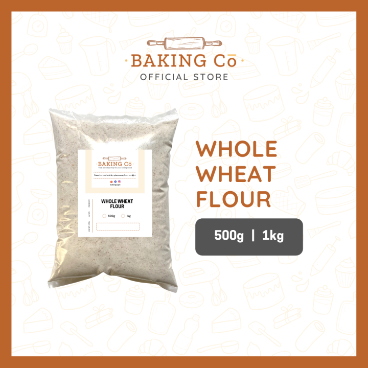 Baking Cō Whole Wheat Flour (fine) 500g/1kg Lazada PH