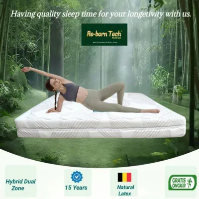 Re-born Tech Kasur Matras Latex 160x200 Hybrid Dual zone