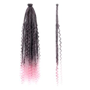 GUORE 10pcs Ombre Color Synthetic Dreadlock Extension Reggae Style 24 Inch Hippie Dreads DIY Long Hand Crocheted Braids Hair American