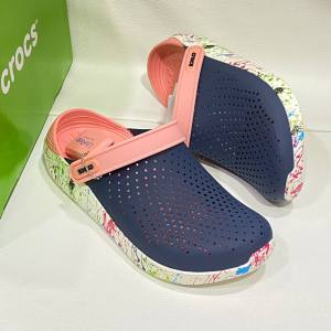 Crocs LiteRide Clog รองเท้าส้นแบนผู้หญิง ลายสปิตช์สีสันสดใส ใส่สบาย พร้อมส่งที่ไทย