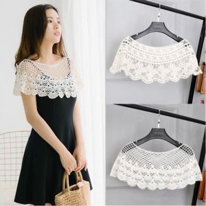 Korean New Lace Shawl Women Trend Small Shawl Lace Lady Wild Hollow Sleeveless Shirt For Women