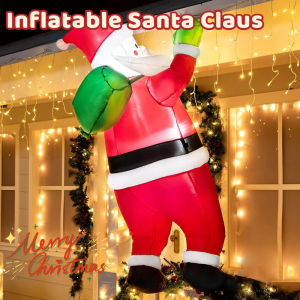 2M Inflatable Santa Wall Climber with LED Lights Outdoor Christmas Blow Up Yard