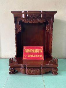 Bàn thờ thần tài ông địa mẫu hiện đại 61 x 81cm ( màu nho ) - Gỗ Gõ Đỏ