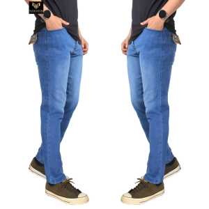 NANGKON - Celana Jeans Pria Bahan Melar Denim Pensil Slimfit Premium