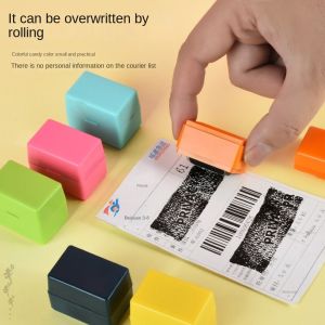 GONUUWGL ABS Privacy Smear Confidentiality Stamp Confidentiality Privacy Stamp Roller Privacy Seal Protection ID Seal Colorful Identity Address Blocker Seal Address Blocker