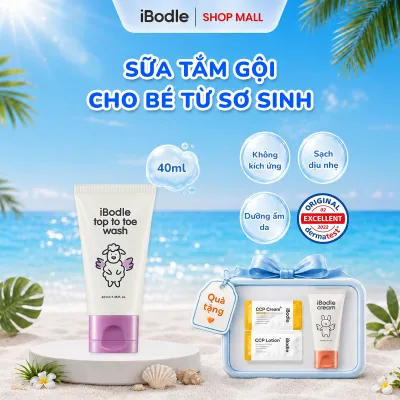 Sữa Tắm Gội Dịu Nhẹ iBodle Top to Toe Wash Làm Sạch Dưỡng Ẩm Cho Bé (40ml)