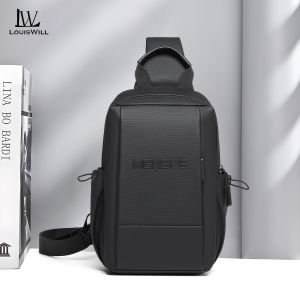 LouisWill Mens Chest Bag Cross Body Bag Travel Shoulder Bag Casual Men Chest Bag Men Fashion Shoulder Bag Waterproof Casual Sport Street Bag for College Student