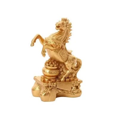 KINGTR Lucky Charm Zodiac Animal Horse Sculpture Creative Feng Shui Design PVC Statue Ornament Cute Ornament Year Of Horse