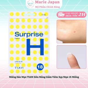 Miếng Dán Mụn TIAM Hydrocoloid Siêu Mỏng Giảm Viêm Xẹp Mụn Surprise H Patch Hàn Quốc 18 Miếng