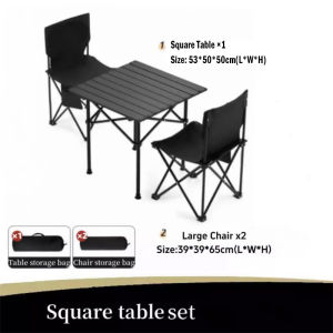 Foldable Camping Table and Chairs Set Lightweight Portable Outdoor Furniture Combo for Hiking Beach Picnic Travel Backyard BBQ