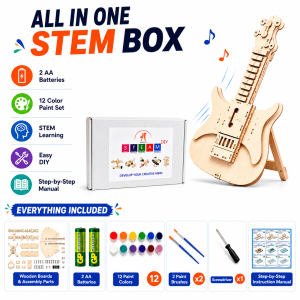 STEM DIY Kits | Remote Robotic Arm / Wooden Electric Guitar | Educational Building Toy | Ages 8+
