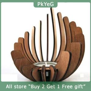 [COD] PkYeG KITCHEN Desktop Decorative Artworks Wooden Diy Handcrafted Candles Lamp Stands Decorative Arrangements Festival Gift Ornaments