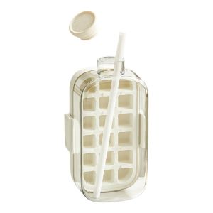 GUHEHARD Press Type Cooling Cup Water Bottle Easy Release No Touch Design Ice Make Bottle Easy To Clean 2 in 1 Ice Cube Mold For Freezer