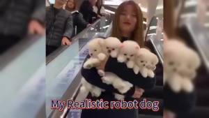 2025 New Robot Dog That Acts Like a Real Puppy My Realistic Robot Puppy Robotic Dogs for Adults Realistic AI Pet Walking Stuffed Dog Walking Barking Tail Wagging (Set C)