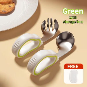 Baltra Spoon Learning To Eat Training Self-eating Eating Silicone Handle Stainless Steel Fork Spoon baby spoons