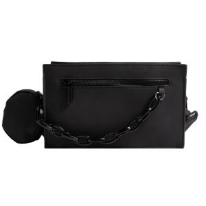 Womens PU Leather Crossbody Bag Small Square Design Solid Color Shoulder Bag for Daily Use