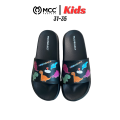 MCC PROJECT Dino Rooaarr Black White Premium Slides Sandal Anak Slip On. 