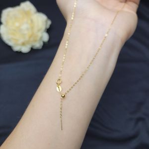 Q841 Dây chuyền V18k chữ 0 freesize dày 1li dài 46cm (tương đương V750) - Phong Thủy TUDO