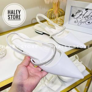 Giày sandal max bệt 1 xoàn HALEY STORE gót 2cm đế bệt bít mũi quai xoàn tiểu thư đi chơi đi tiệc du lịch đi làm êm chân