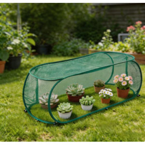【SG】Plant Protection Cover Garden Shade Net with Steel Wire Frame Foldable Plant Cage for Flowers Vegetables