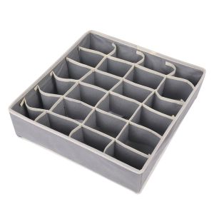 Sock Divider Storage Box Foldable Underwear Organizer Drawer Fabric Cabinet Closet Organizers Storage Boxes for Storing Cloth Panty Socks Bra Ties