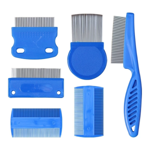 6Pcs/Set Pet Lice Elimination Comb Kit Anti-Lice Dual-sided Comb For Remove Fleas Ticks Tear Stain
