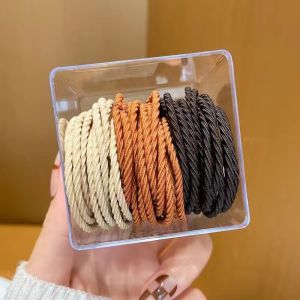 Zy Fashion 50pcs/box Macaron Color Hair Rope for Women Korean Style Seamless High Elastic Hair Ring Fashion Girl Hair Tie