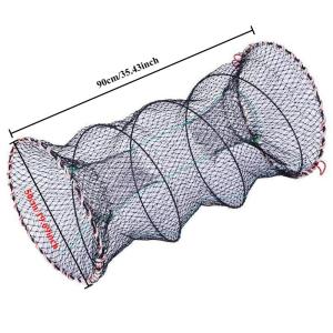 กรงปลา ตาข่ายจับปลาแบบพับได้ กรงดักปลาและกุ้งแบบสปริงยืดอัตโนมัติ พร้อมที่วางเหยื่อ ขนาด 30*60 cm/40*80 cm/50*90 cm