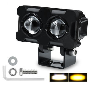120W Double LED Mini Driving Light for Motorcycle Headlight Fog Lamp 2 Color All Weather MDL