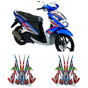 STIKER STRIPING MOTOR LIS BODY MOTOR STICKER MOTOR YAMAHA XEON RC TAHUN 2013 BIRU 1SET STANDAR