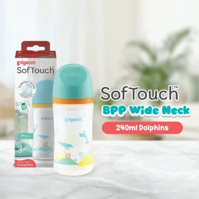 Pigeon Botol BPP Wide Neck 240ml with SofTouch Nipple - Botol Susu Bayi & Anak