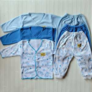 Paket Hemat 18 Pcs Baju Bayi Baru Lahir New Born Motif Beruang Biru 0 6 Bulan NN Baby