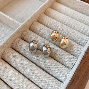 Hmeme ต่างหูห้อยทองแดงอัลลอยรูปถั่วแบบเรียบง่ายสำหรับผู้หญิงต่างหูแบบหมุดสไตล์เกาหลีเครื่องประดับแฟชั่นเครื่องประดับแนวกอธปาร์ตี้สำหรับเด็กผู้หญิง