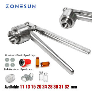 ZONESUN Handheld Manual Plastic Glass Bottle Vial Crimper Capping Sealing Machine Capper Tool